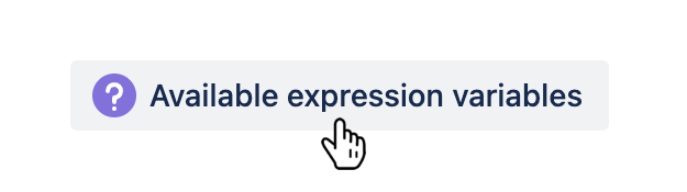 Formula fields tab with the 'Available expression variables' button hovered